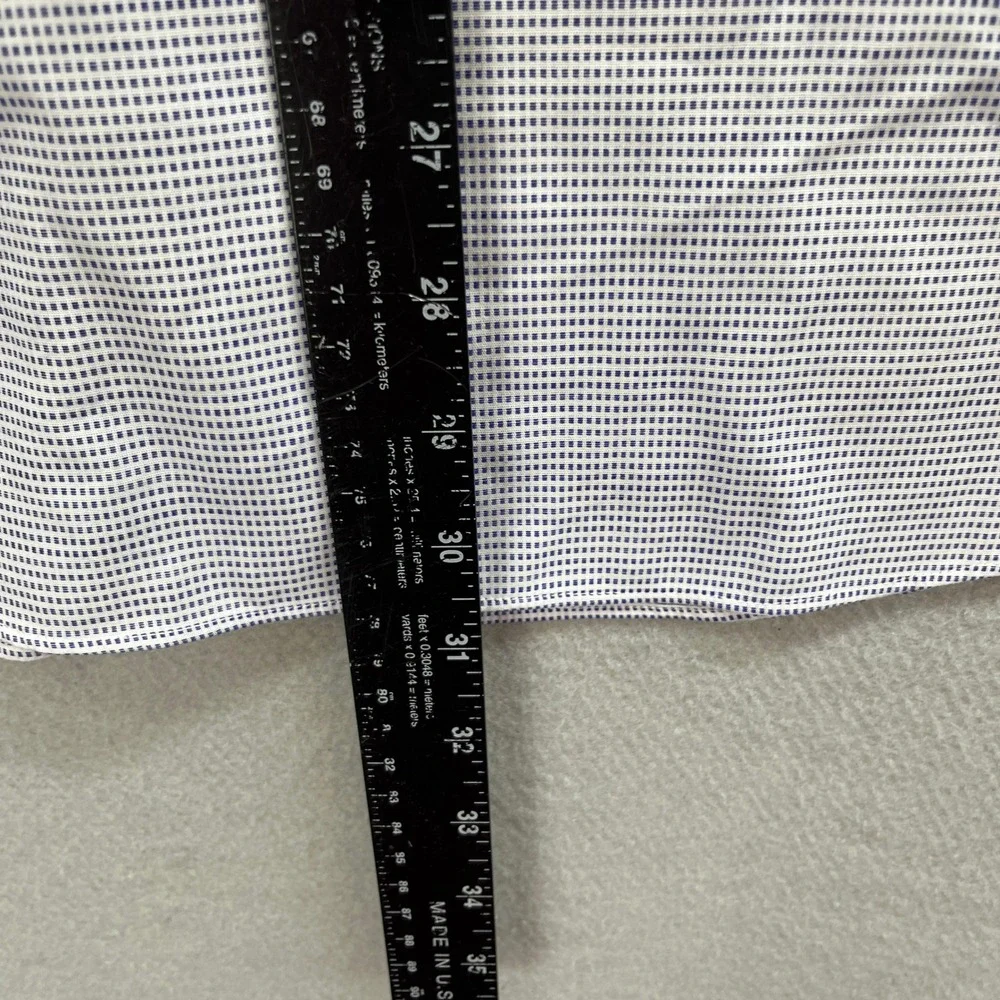 Banana Republic Dress Shirt Mens Medium Blue White Slim Fit Micro Check Preppy